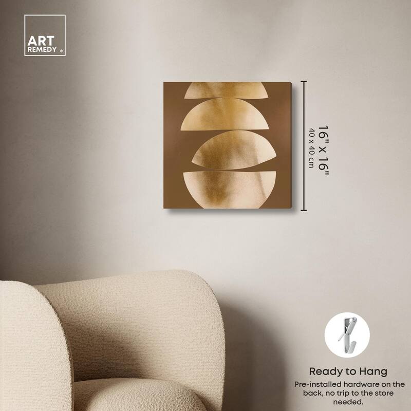 Golden Crescents II Canvas by Art Remedy, Gallery Wrapped