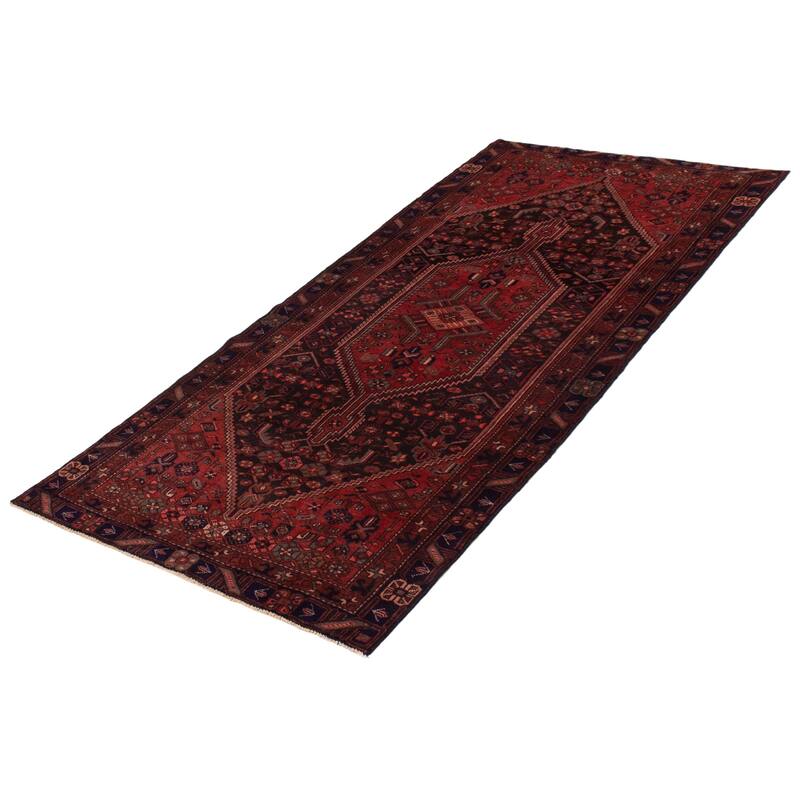 ECARPETGALLERY Hand-knotted Andelz Black, Red Wool Rug - 4'6 x 9'4