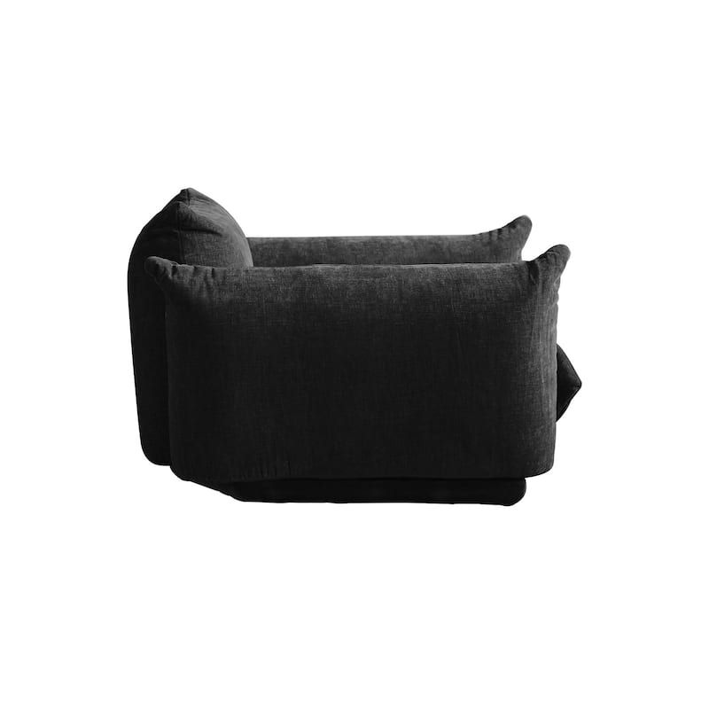 Single Sofa Accent Chair Armchair Chenille Fabric Sofa with Ottoman Set