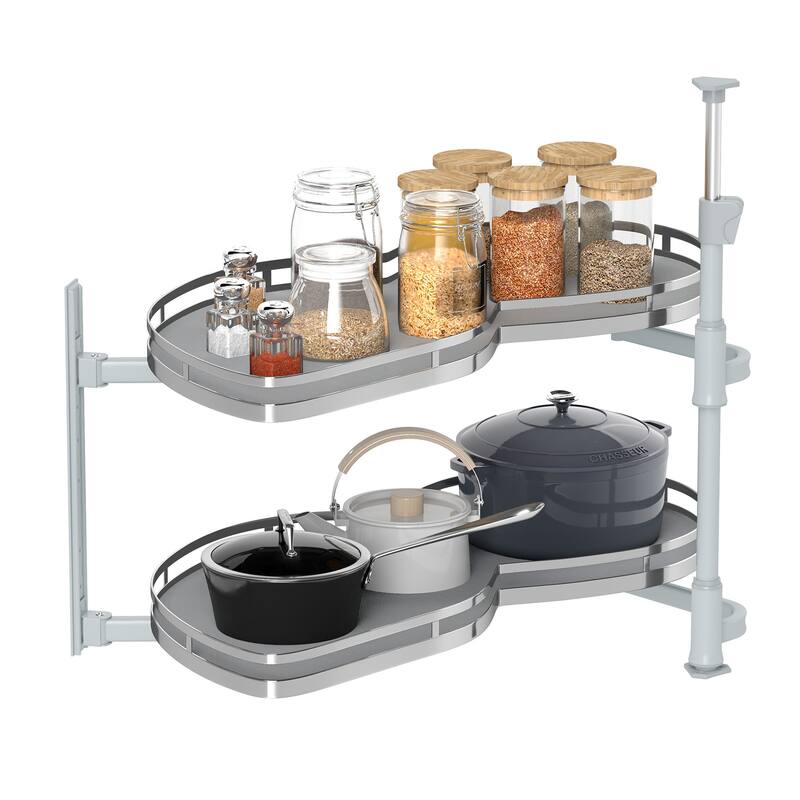 33" Irregular 2 Shelf Lazy Susan Set