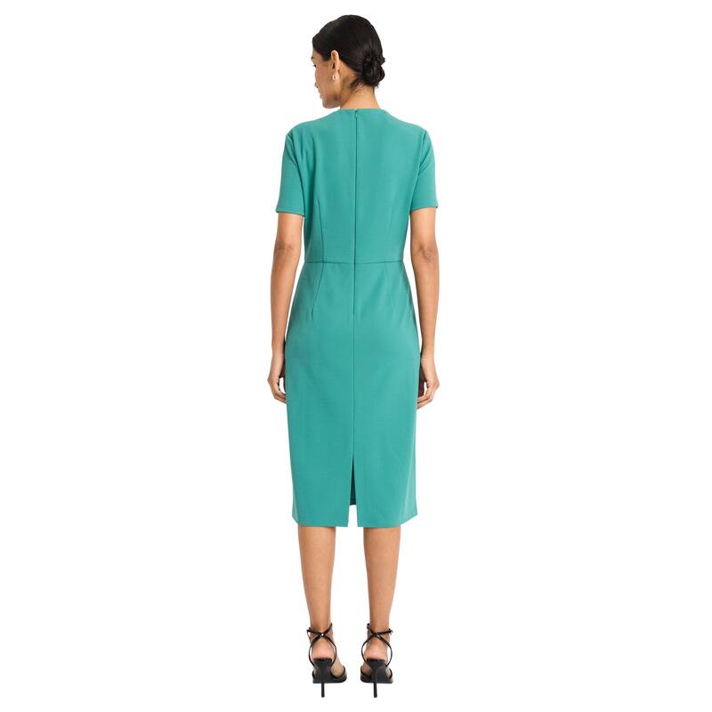 Maggy London Stretch Crepe Twist Crewneck Sheath Dress