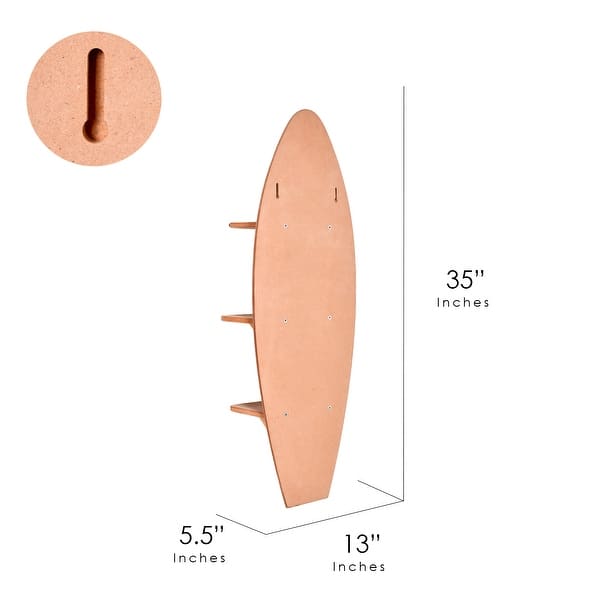 dimension image slide 2 of 4, American Art Decor Surfboard Wall Shelf Coastal Beach Themed Decorative Wall Art Storage for Home or Office