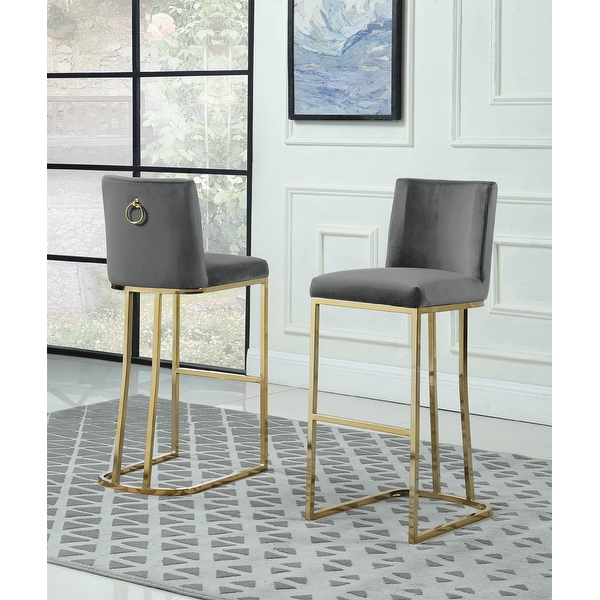Best Quality Furniture Bar Stools with Gold Base Set of 2 On
