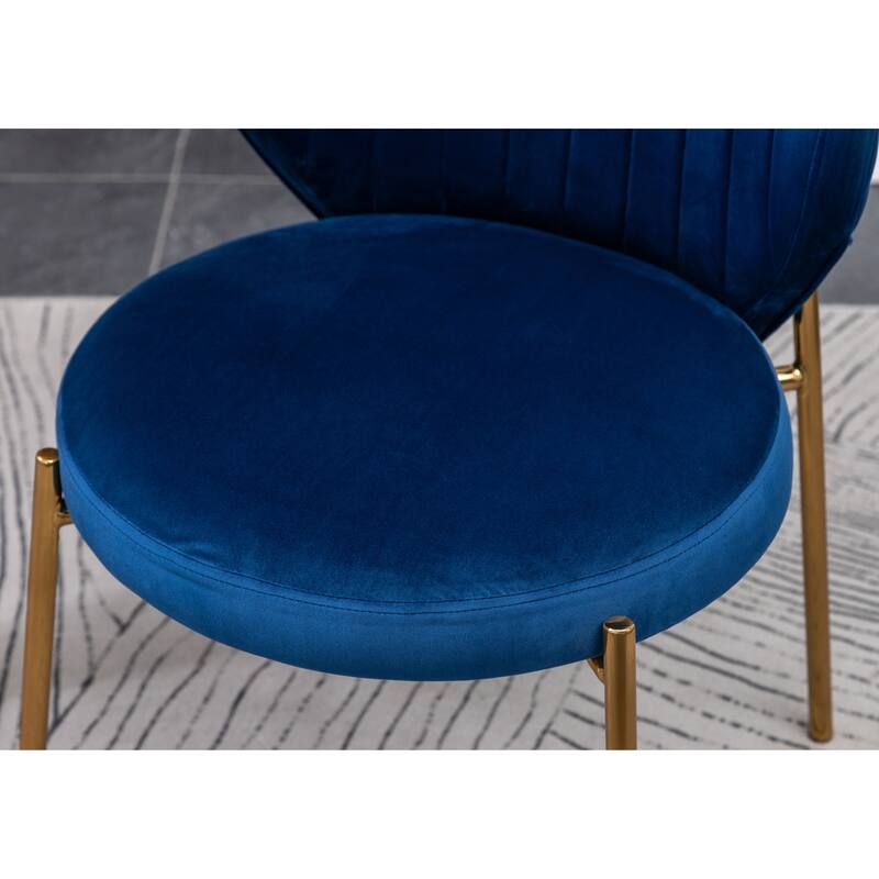 Modern Style Dining Set with Round Table and Velvet Tufted Upholstered Chairs