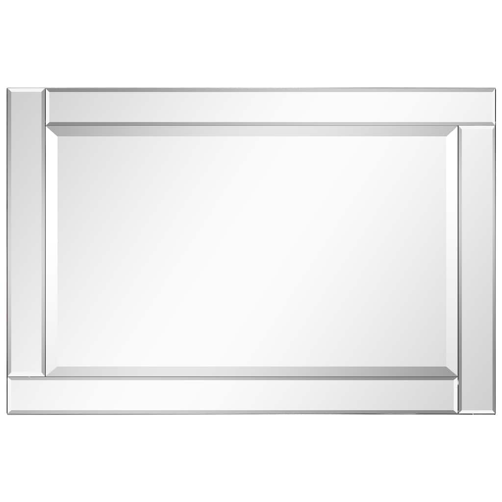 Beveled Rectangle 1"-Beveled Center Wall Mirror with Solid Wood Frame - Clear