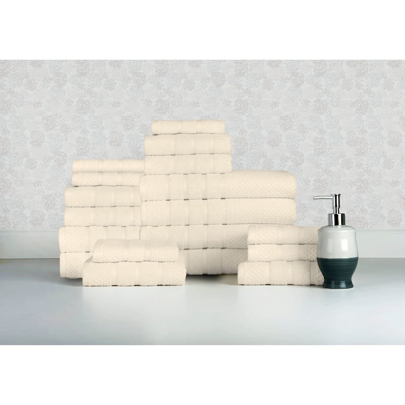 Bibb Home 18 Piece Egyptian Cotton Towel Set