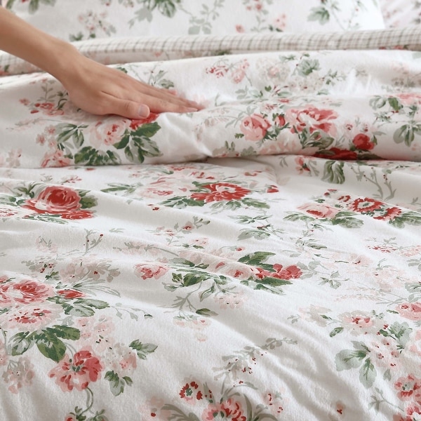 Laura Ashley Baumwoll-Flanell Bettwäsche-Set „Audrey“ – Gebürstet, Superweich, Mit Spannbettlaken & Kissenbezug