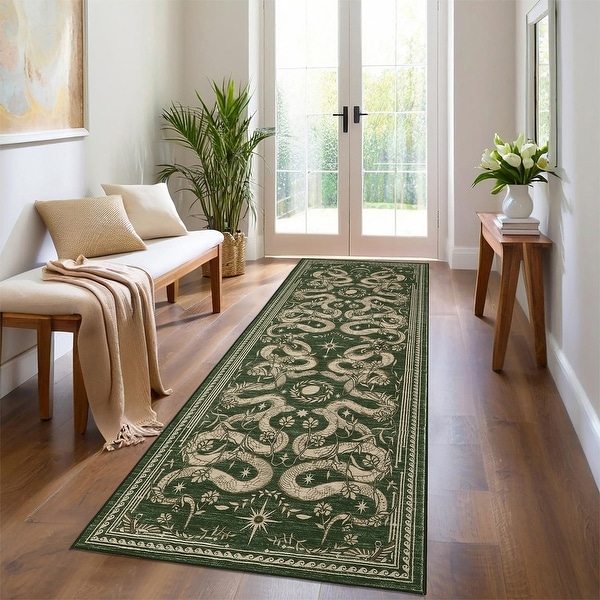 Garvee Animal Print Gothic Washable Area Rug - On Sale - Bed Bath