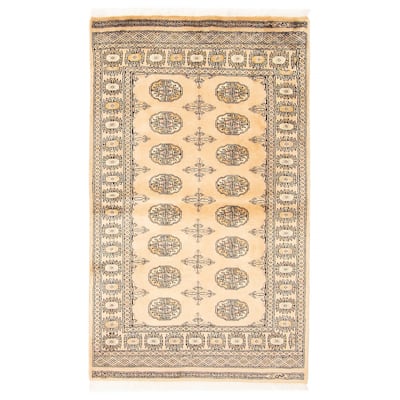 ECARPETGALLERY Hand-knotted Peshawar Bokhara Beige Wool Rug - 3'1 x 5'2