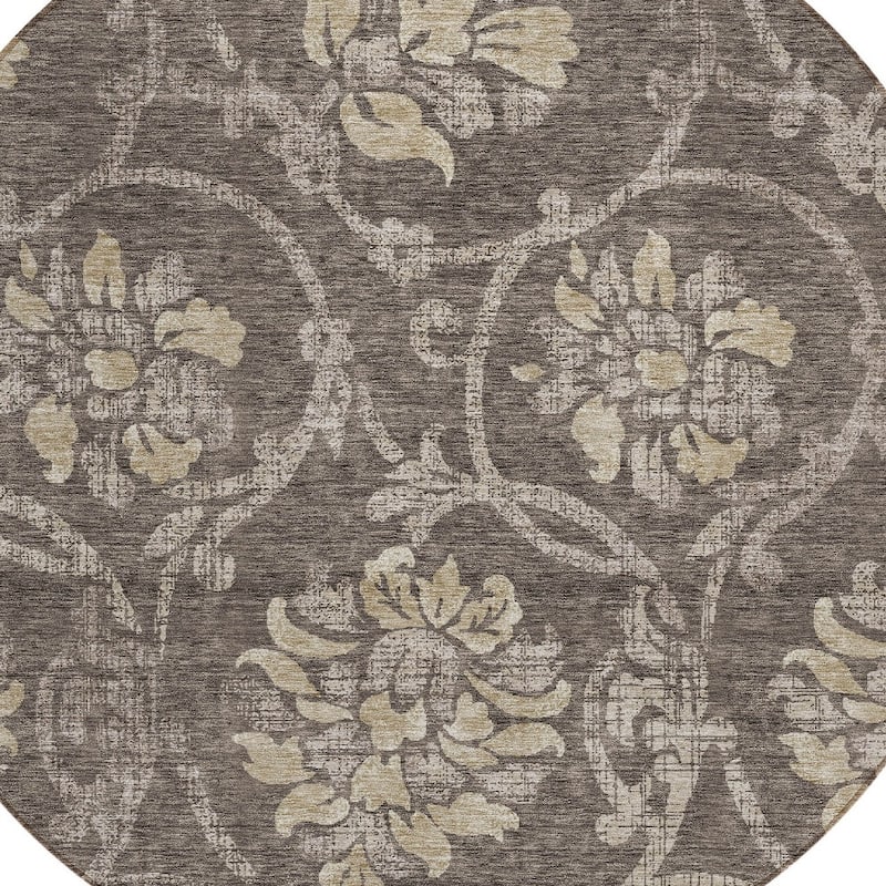 HomeRoots Floral Traditional Rectangle Outdoor Rug