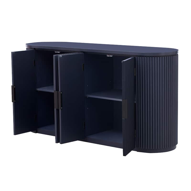 Vertical Striped Door Storage Cabinet
