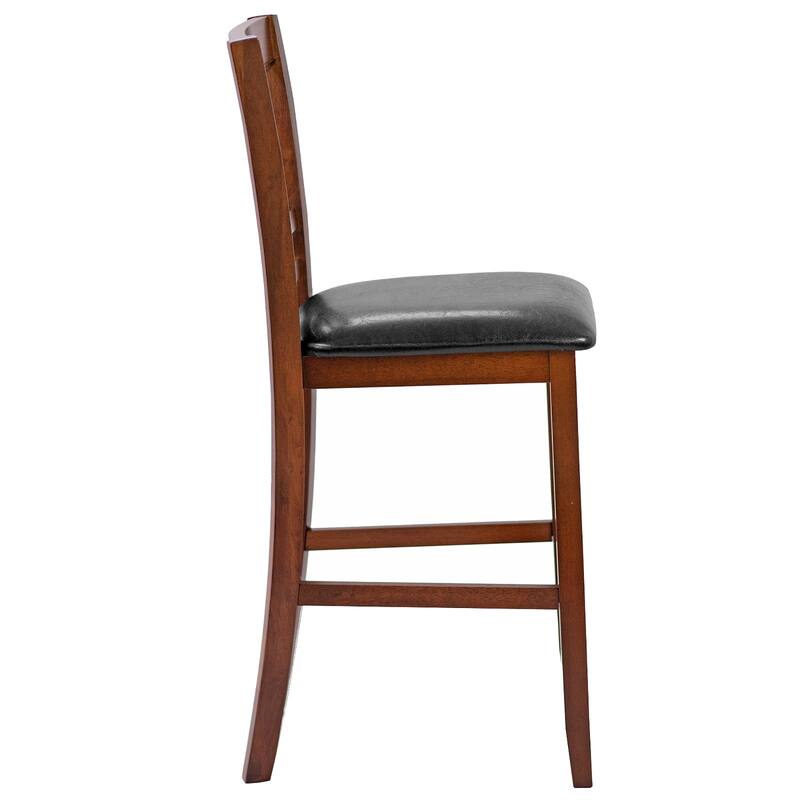 Costway Set of 2 Bar Stools 25'' Counter Height Chairs w/ PU Leather - See Details