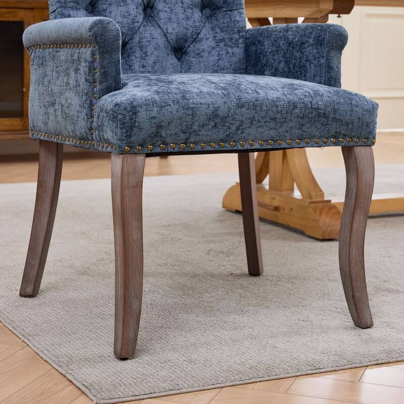 Roomfitters Upholstered Dining Chairs with Barrel Back and Wood Legs, Modern Accent Side Chairs for Living Room