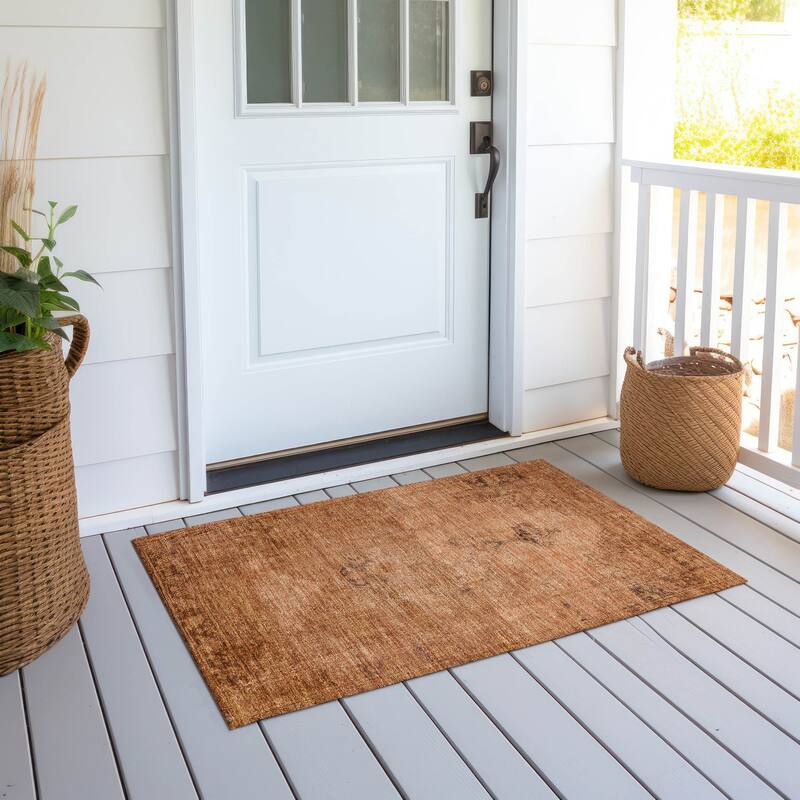 Machine Washable Indoor/ Outdoor Chantille Vintage Traditional Rug