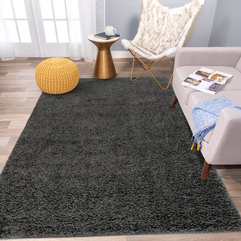 World Rug Gallery Contemporary Solid Cozy Plush Shag Area Rug
