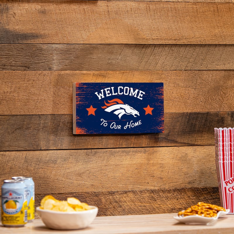 Denver Broncos Wooden Door Decor Wall Sign - Multi-Color