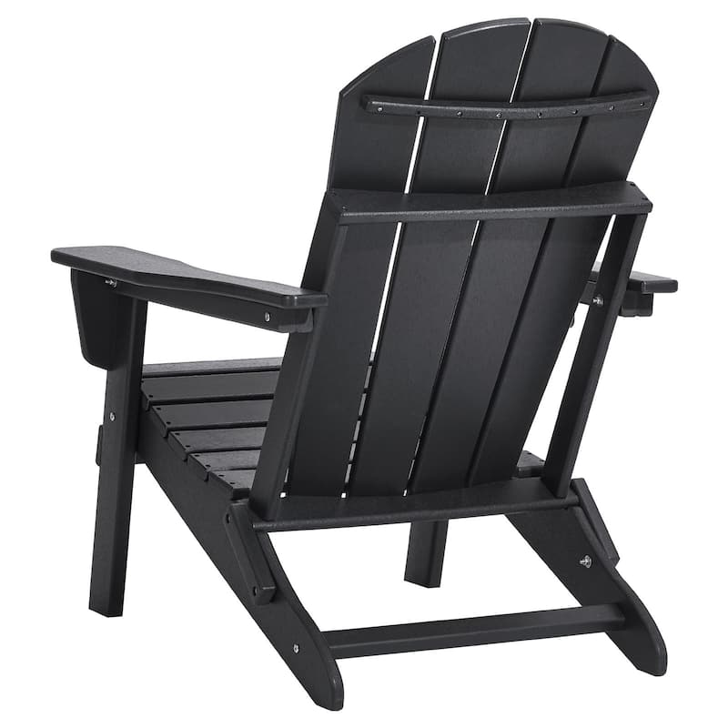 Set of 2 HDPE Folding Adirondack Chair with Wider Seat and Curved Backrest Ideal for Outdoor Use - 31.5 × 29.7 × 36.0 in