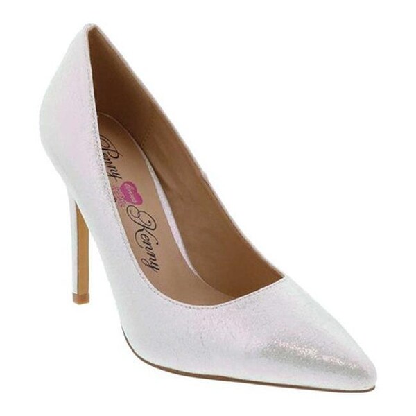 white iridescent heels