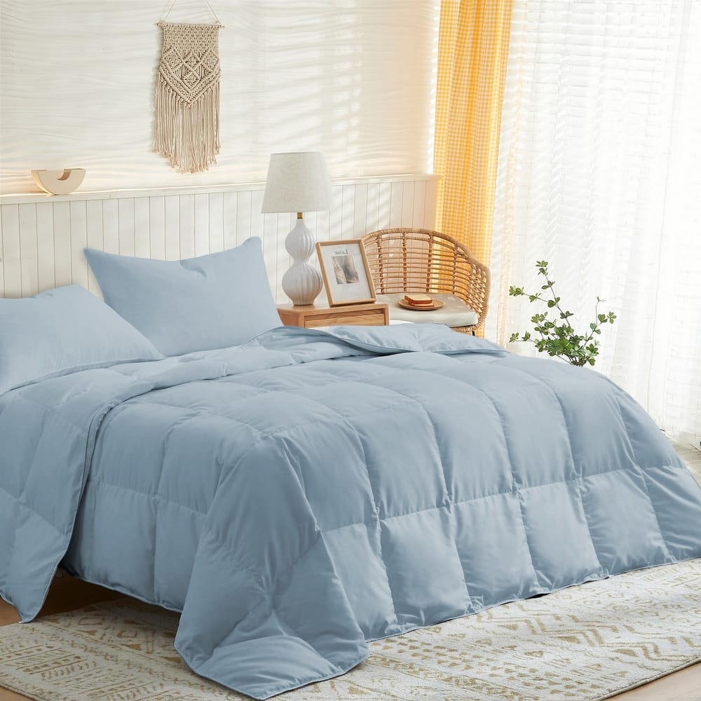 Lightweight Microfiber White Goose Down and Feather Fiber Comforter