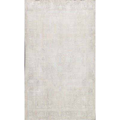 Muted Geometric Tabriz Persian Home Decor Area Rug Wool Hand-knotted - 6'3" x 9'3"