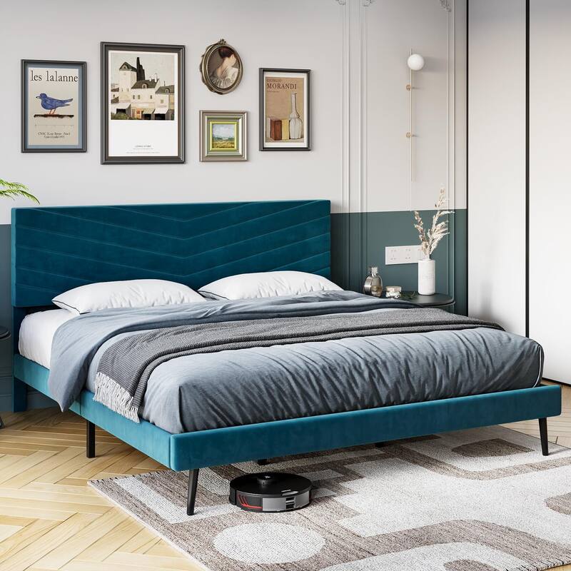 Bed Frame with Adjustable Headboard
