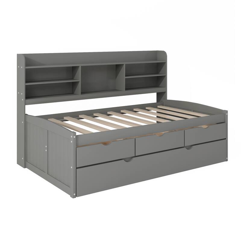 Twin Size Wooden Captain Bed