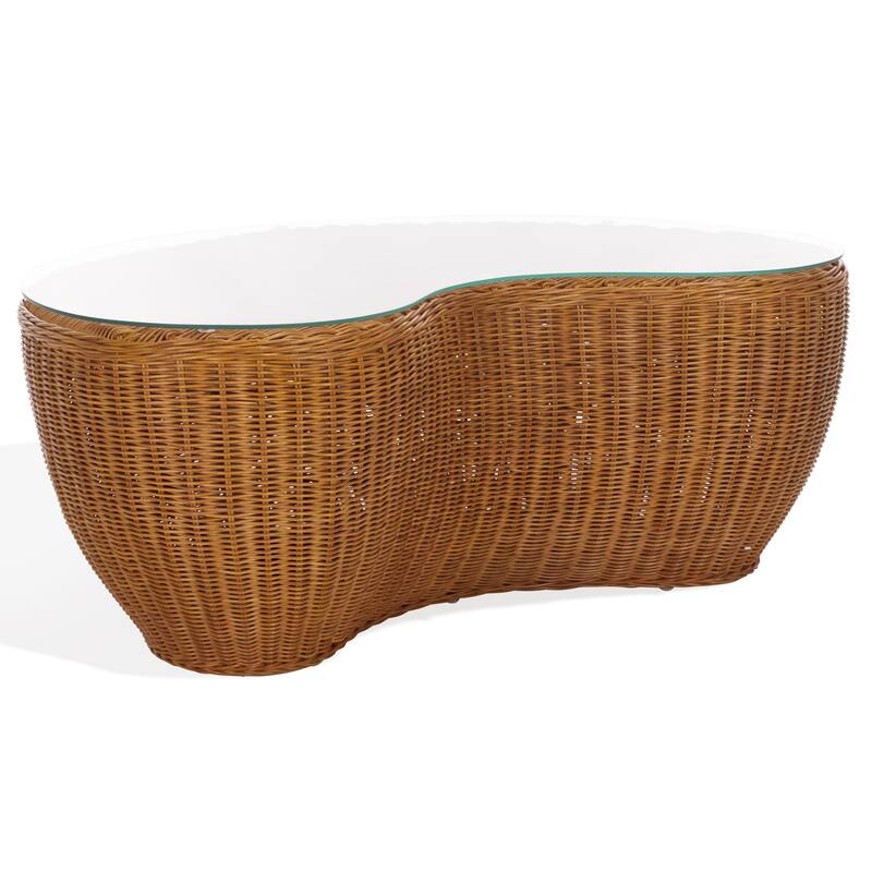 SAFAVIEH Couture Hylda Rattan Coffee Table, Fully Assembled - 43"W x 29"D x 16"H