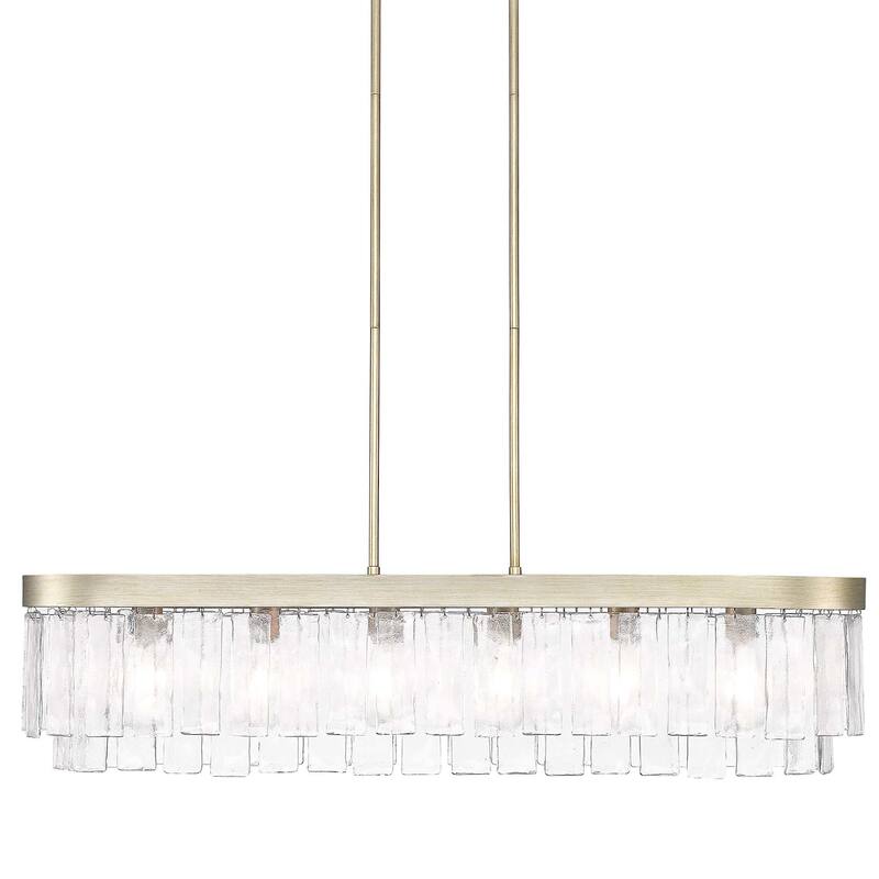 Golden Lighting 1768-LP HWG Ciara 6 Light 42" Wide Linear Pendant - White Gold