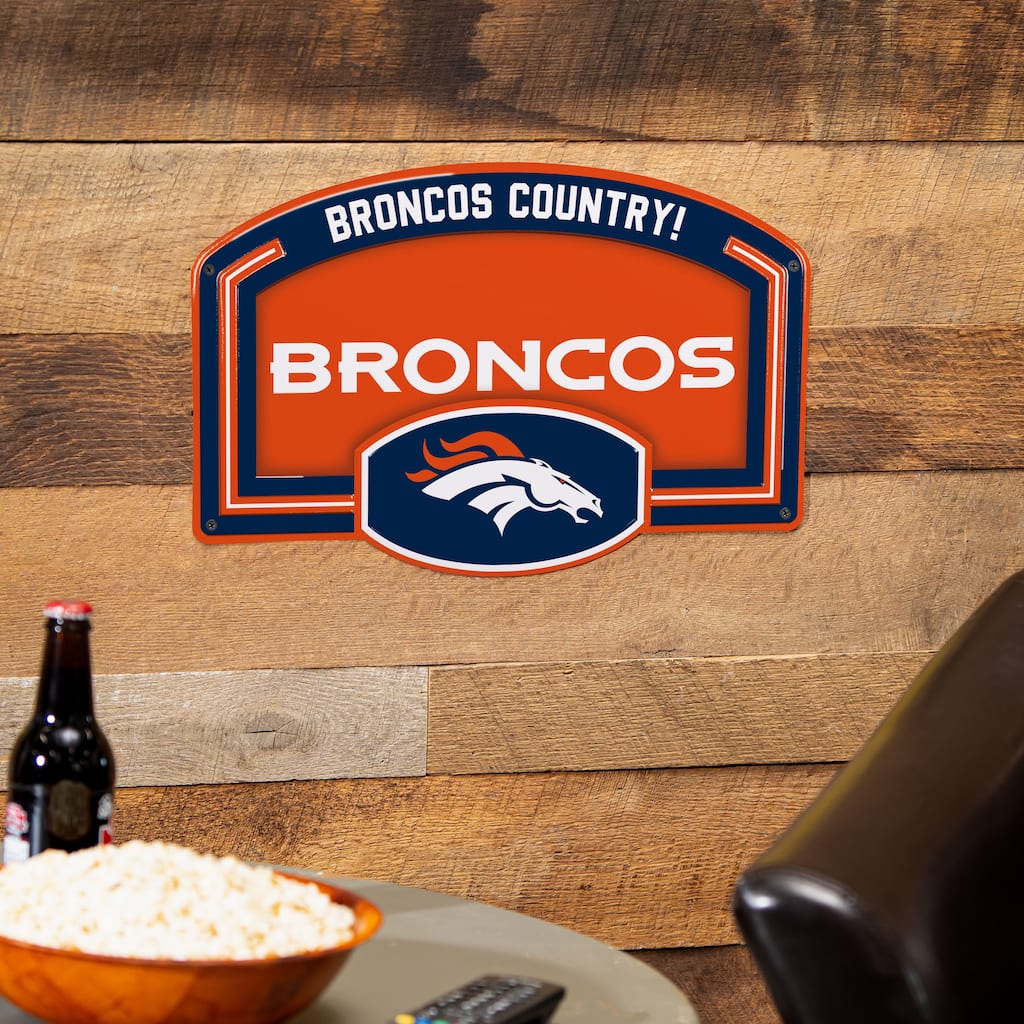 Denver Broncos Embossed Steel Wall Sign, 11" x 17"