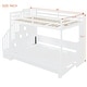 preview thumbnail 38 of 36, Full Size Convertible Murphy Bunk Bed with Hydraulic Lift, Built-In Desk, Storage Staircase
