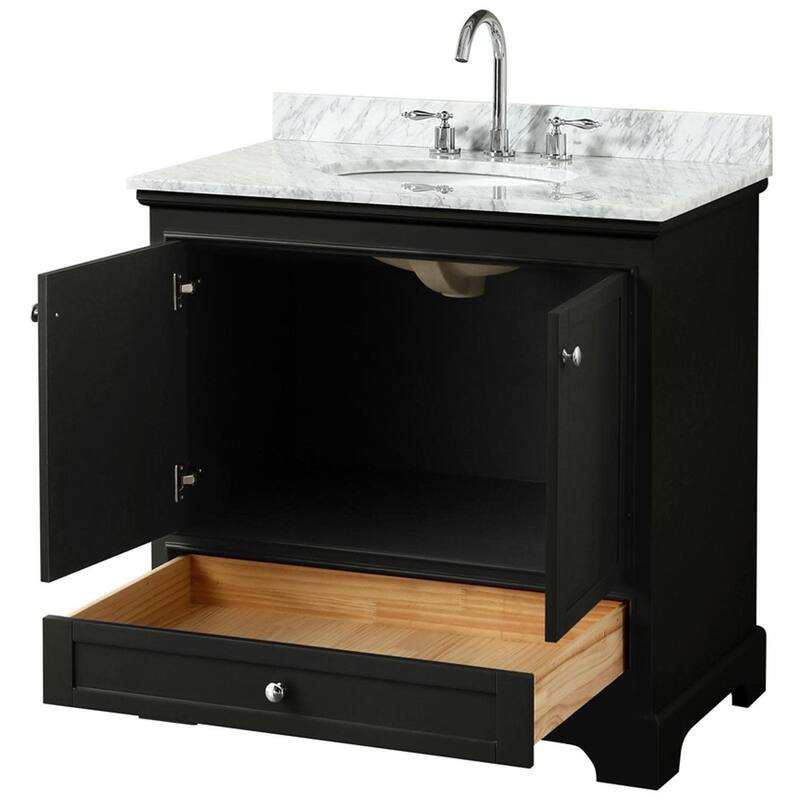 Wyndham Collection Deborah 36" Free Standing Single Vanity Set with