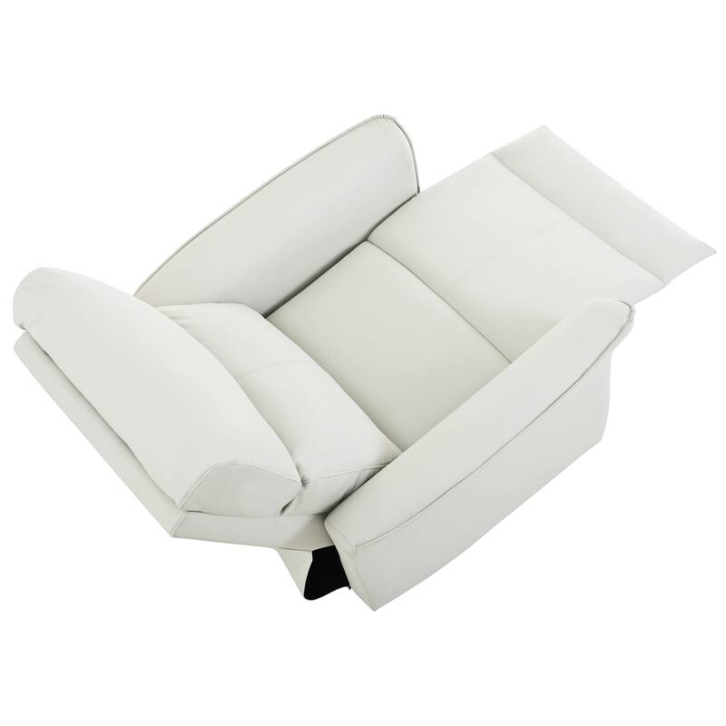 Manual Rocker Recliner Chair for Adults, PU Leather Rocking Chair for Nursery, Single Sofa Recliner for Home Theater