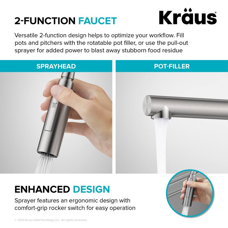 Kraus KPF-1604 Artec Pro 1.8 GPM Single Hole Pre-Rinse Pull Down