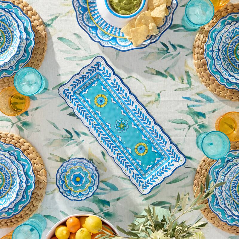 Certified International Porto Melamine 2 Piece Appetizer Set - 19.00"L x 8.00"W x 0.75"H