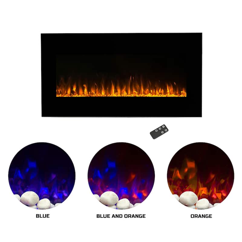 Northwest Wall-mounted LED Electric Fireplace w/ Remote