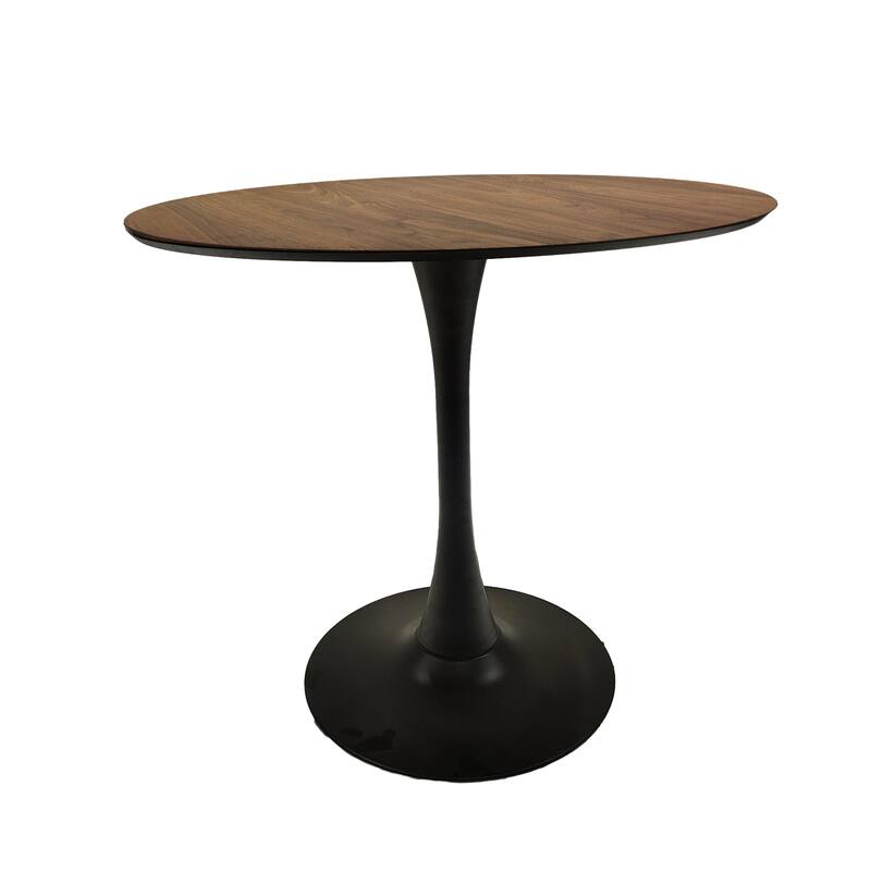 Black Round Dining Table, 31.5" Tulip Table Kitchen Dining Table 2-4 People with MDF Table Top & Pedestal Base