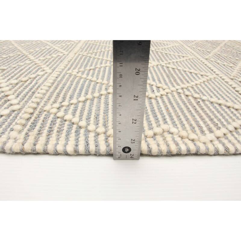 ECARPETGALLERY Braid weave Sienna Grey Wool Rug - 5'1 x 7'10