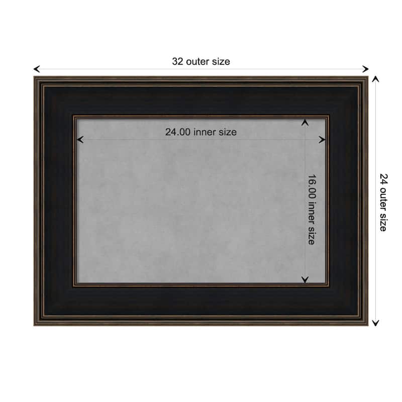 Amanti Art Mezzanine Espresso Framed Magnetic Board - Board Size 24x16