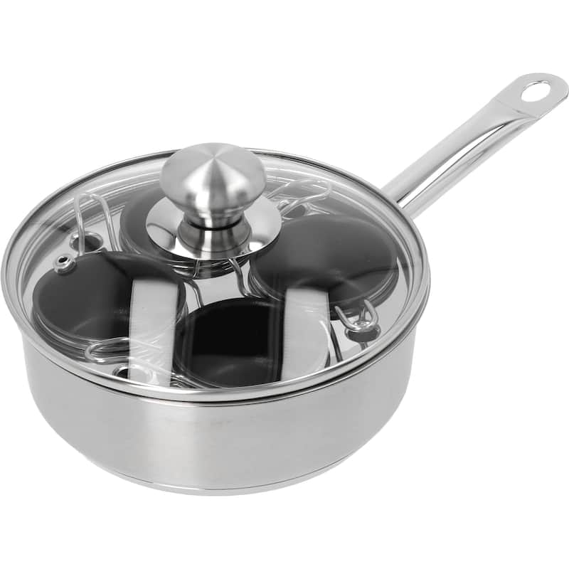Demeyere Resto 4-cup Stainless Steel Egg Poacher Set - 1.5-qt