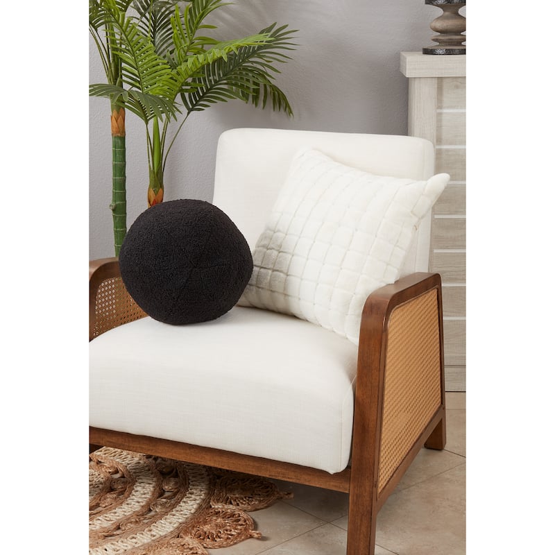 Fluffy Fun Faux Fur Ball Poly Filled Throw Pillow