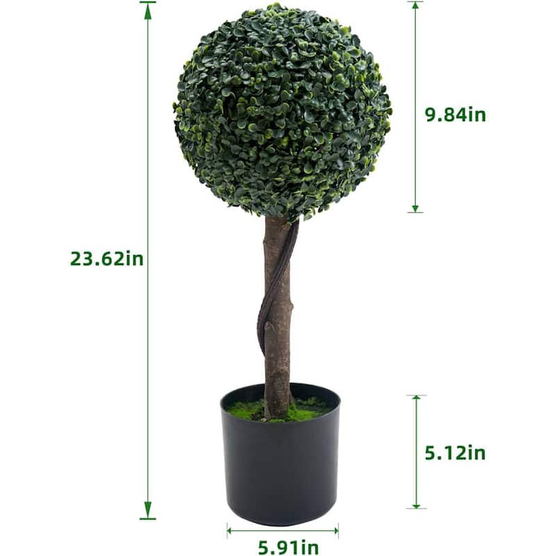 Artificial Boxwood Ball Topiary Trees Set of 2