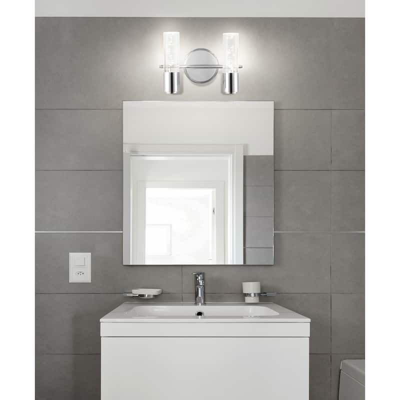 Alain Minimalist Modern Bubble Acrylic/Iron Integrated LED Vanity Light, by JONATHAN Y