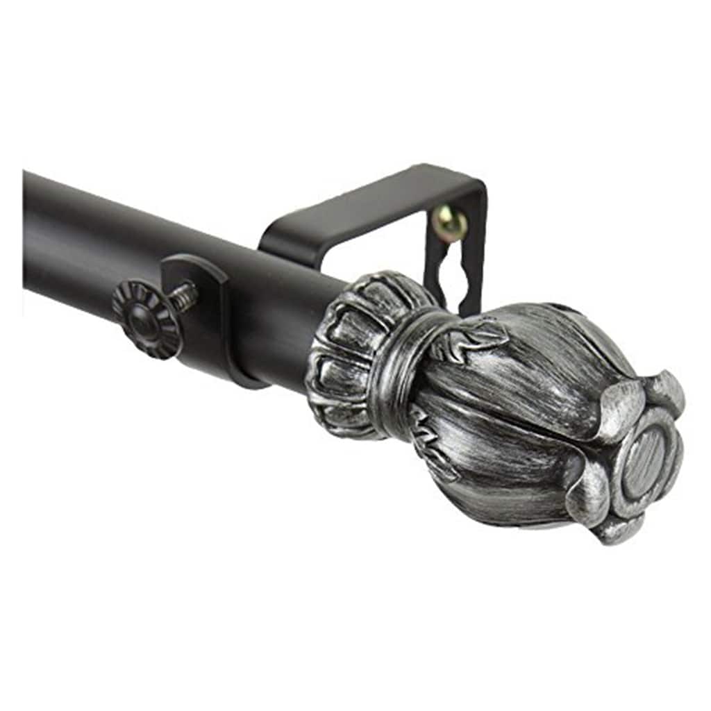 Tension Rod for Curtains, Adjustable Window Rod, Home Decor, Black Finish, Easy Install - 120