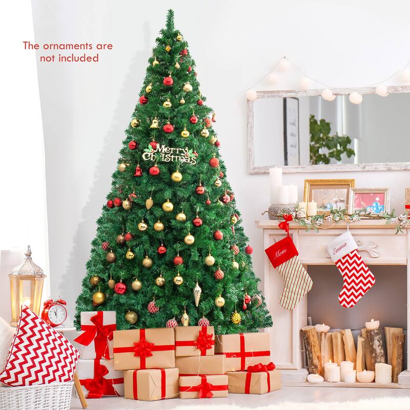 Gymax 8' Green Holiday Season Artificial PVC Christmas Tree Indoor - Green - 8 Foot