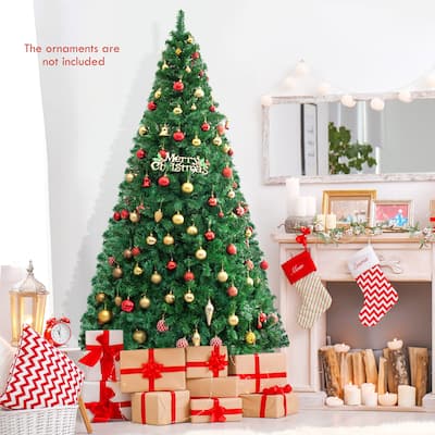 Gymax 8' Green Holiday Season Artificial PVC Christmas Tree Indoor