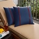 preview thumbnail 1 of 30, Sorra Home Sunbrella Outdoor Double Petite Flange Pillow Set of 2 16 in H x 16 in W x 6 in D - Sunbrella - Canvas Navy/Canvas Jockey Red