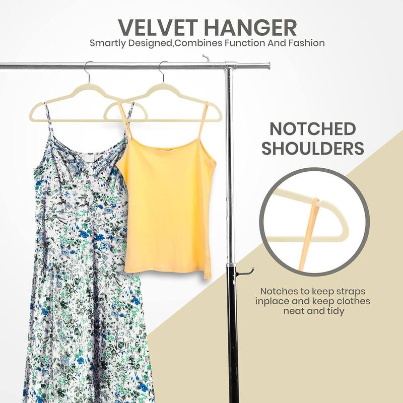 Flocking non-slip plastic hanger velvet thickened clothes rack 50pc