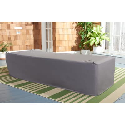 SAFAVIEH Outdoor Living Solano Sunlounger Grey Cover - 24.8" Wx 78.7" L x 16.9" H