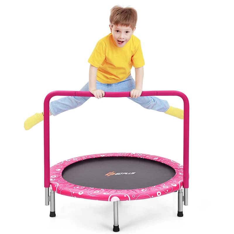 Costway 36'' Kids Trampoline Rebounder W/Full Covered Handrail & Pad