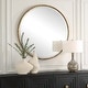 preview thumbnail 3 of 4, Uttermost Sutton Aged Gold Round Mirror - 47.25'' H X 47.25'' W X 1.5'' D